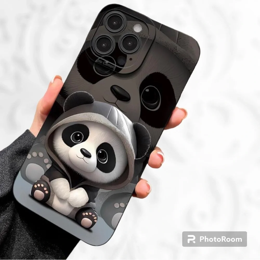 🐼🆕 Cartoon Panda Printed IPhone 14 Case - Picture 1 of 2
